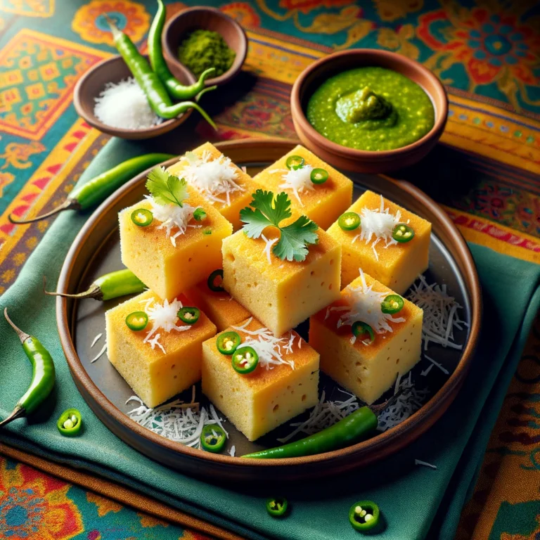 Gujarati Dhokla Delight: Enjoying The Light And Fluffy Chickpea Flour Snack From Gujarat!