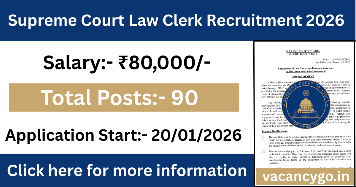 Supreme Court Law Clerk Recruitment 2026